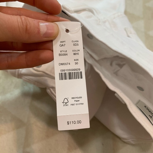 J crew 9” high rise toothpick jeans white 2021 - Picture 5 of 7